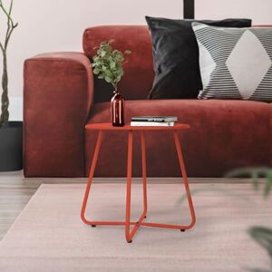 ML DESIGN modern living ML-Design Table d'Appoint, Acier Rouge, Table Basse Ronde Ø44,5x46H cm, Petite, Table de Salon avec Pieds Solides, Table de Nuit Stable, Interieur/Extérieur, Table de Jardin/Terrasse/Patio/Balcon - Publicité