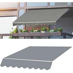 DAZULI Rétractable Patio Store Remplacement Imperméable Ombre Couverture-Rectangle Extérieur Ombre Stores Canopée 280g Polyester pour Balcon Porche Pont Fenêtre(Size:10x16ft,Color:Gris) - Publicité