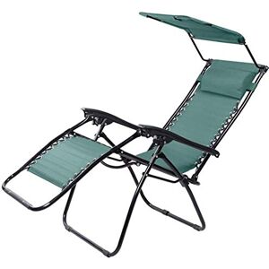 WEBOL Chaise longue pliante légère Chaise zéro gravité avec auvent Patio Parasol Chaise longue Abat-jour pliant réglable Chaises inclinables Chaise longue de jardin en option multicolore (Couleur: Bleu, - Publicité