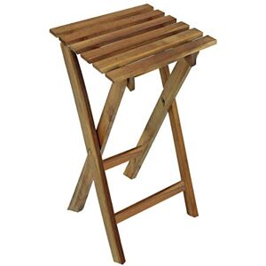 Spetebo Tabouret pliant en bois d'eucalyptus 62 cm Tabouret à fleurs Table d'appoint Tabouret de jardin - Publicité