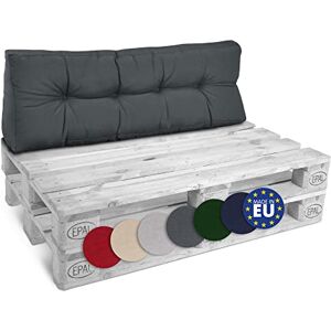 Beautissu Coussin Dossier Euro Palette 120x40x10-20 cm ECO Style – 1x Coussin Matelas Palette Anthracite Coussin Lounge Extérieur & Intérieur Coussin pour Canape Salon Jardin Coussin Banquette - Publicité