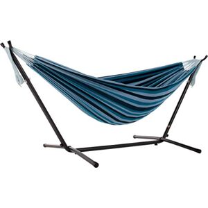 Vivere UHSDO8-34 Hamac Double avec Support Blue Lagoon 250 x109 x 104 cm Taille Unique - Publicité