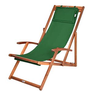 Casaria Deuba Transat en Bois d'acacia Vert réglable sur 3 Niveaux Chaise de Jardin Pliable avec Repose-tête - Publicité