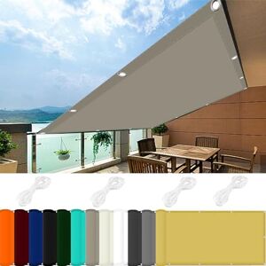 JIAHAO Voiles Ombrages Rectangulaire pour Terrasses 0.6 x 2 m UV Protection 98% Toile d'ombrage Auvent Imperméable Polyester pour Patio Jardin, Terrasse, Balcon, Kaki - Publicité