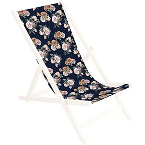 Ferocity Toile de Rechange 131x44 cm, Tissu De Remplacement De Fauteuil de Plage, Chaise Longue Pliante en Bois Motif Roses Anciennes [119] - Publicité