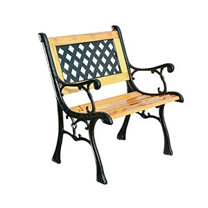 YhOuuA Groupe de chaises de table de loisirs de jardin de banc de terrasse, avec barres de dossier, sièges extérieurs en métal, entrée de chaise de porche en bois massif résistant aux intempéries de cour ( - Publicité