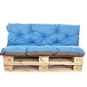 kruger Coussins Palette, Coussins pour palettes externes/Coussin Euro Palette, Coussin canapé, Coussin Salon de Jardin (Set:120x60+120x40cm, Bleu) - Publicité