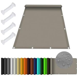 KOUDU Voile d'ombrage Rectangulaire étanche 1.6 x 1.6 m Imperméable Protection UV 98% PES Toile Ombrage Auvent Polyester pour Patio Jardin Terrasse, Taupe - Publicité