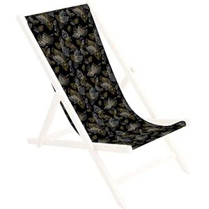 Ferocity Toile de Rechange 131x44 cm, Tissu De Remplacement De Fauteuil de Plage, Chaise Longue Pliante en Bois Motif Feuilles [119] - Publicité