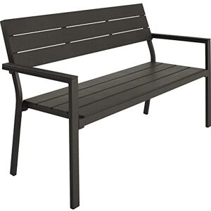 TecTake ® Banc de Jardin Solide en Aluminium et Polystyrène Effet Bois, Banquette de Jardin Banc Résistant aux intempéries, Mobilier de Jardin pour Amenagement Balcon Terrasse Veranda Pergola - Publicité