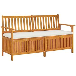 LARRYHOT Coffre avec coussin 148 cm en bois massif d'Acacia, meubles et chaises de jardin, bancs de jardin, 316737 - Publicité