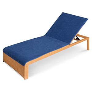 JEMIDI Housse chaise longue Protection chaise de jardin 200 x 75 cm en coton Serviette grande taille pour plage piscine bronzage - Publicité