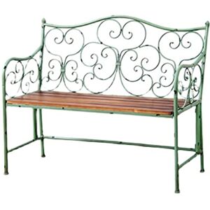 IMEITE Banc Extérieur Parc extérieur Rural Loisirs Chaise en Fer forgé rétro en Bois Massif Jardin Double Chaise Cour terrasse Dossier Balcon Banc Banc De Jardin - Publicité