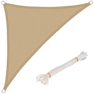 WOLTU Voiles d'ombre Triangle 3x3x4.25 m Respirante en HDPE, Toile d'ombrage Protection Solaire, Anti 85% UV Contre Le Vent, pour Jardin terrasse Camping Sable - Publicité