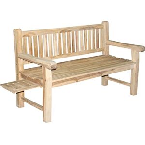 Ambientehome 2 badoc Banc de Jardin teaholz avec 1 Plateau Env. 120 cm, Naturel, 120 x 55 x 93 cm, 69294 - Publicité