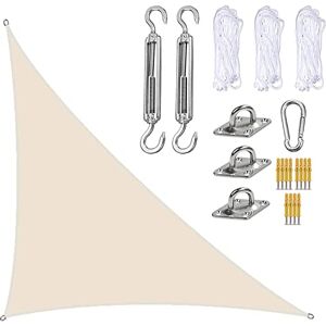 BDUBZ Voile D'ombrage Voiles D'ombrage, Bloc UV À 98% Étanche Triangle Grand Auvent Pare-Soleil, avec Kit Fixation, Pont (Color : Beige, Size : 4x4x5.7m) - Publicité