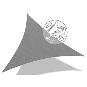 vounot Voile d'ombrage Triangle avec Le Kit de Fixation   Matière résistante aéré 100% Nouveau HDPE-180g/m2   Bloque 90% Rayons UV   Kit de Montage Inclus  Taille 3.6x3.6x3.6M Gris - Publicité