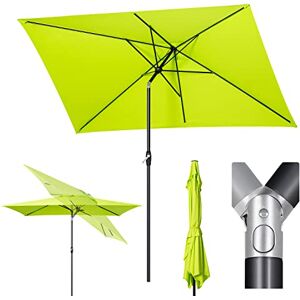 Sekey® Parasol rectangulaire en aluminium 210 x 140 cm Protection solaire Vert pomme Protection UV 50+ - Publicité