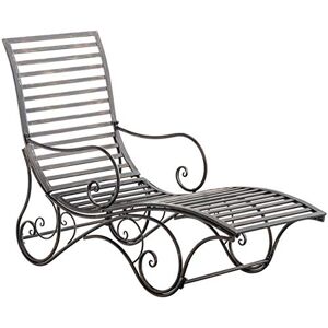 CLP Chaise Longue De Jardin Amiens en Fer Forgée I Bain De Soleil en Métal pour Intérieur Et Extérieur I Transat De Balcon Et Terrasse, Couleur:Bronze - Publicité