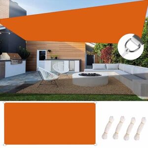 LIJIAO Voile d'ombrage Auvent Imperméable 8.5 x 9.5 m Anti 98% UV Résistant Intempéries Filet Dombrage Rectangle pour Balcon Terrasse Extérieur avec Cordons, Orange - Publicité