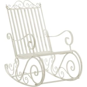 CLP Fauteuil Bascule en Fer Forgé SMILLA, Chaise de Jardin, Style Bascule avec Dossier Haut et Accoudoirs, Hauteur Assise 33 cm, Meuble de Jardin, Couleurs au Choix:, Couleur:Blanc Antique - Publicité