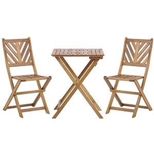 Beliani Set de Jardin ou Terrasse Bistrot en Bois d'Acacia Foncé Table et 2 Chaises Pliantes au Design Intemporel pour Tout Usage à l'Extérieur - Publicité