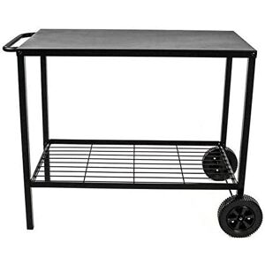 BRASERO FAVEX Chariot en Acier pour plancha Cooking Box Desserte de Jardin extérieure 2 Niveaux de Rangement 85 cm Facile à déplacer Noir - Publicité