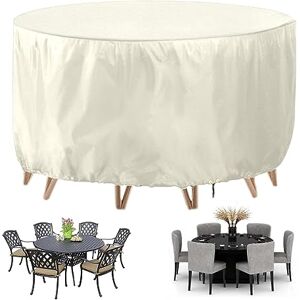 LXHFSH Ronde Housse de Meubles de Jardin, Housse de Protection Bâche Imperméable, Housse Mobilier Jardin ExtéRieure, Imperméable, Anti-UV, Housse de Protection Table de Jardin, Blanc Crème, 150x80cm - Publicité