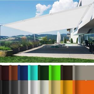 JIAHAO Voile D'Ombrage Imperméable Rectangulaire 6.5 x 10 m UV Protection 98% Auvent Jardin Rectangulaire avec Oeillets pour Terrasse, Balcon, Pelouse, Fête, Blanc - Publicité