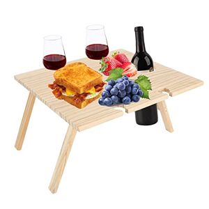 WMLBK Table de pique-nique portable en bois pliable pour jardin, balcon et camping en plein air (43 x 38 cm) - Publicité