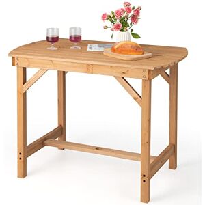 COSTWAY Table de Salle à Manger Extérieure en Bois de Sapin, Table de Jardin avec Trou de Parapluie de 4CM pour 4-6 Personnes, pour Pelouse Jardin Intérieur Charge 180KG, Naturel - Publicité