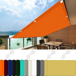 JIAHAO Bâche D'Ombrages Voiles Solaire 0.5 x 1.5 m UV Protection 98% Toile d'ombrage Auvent Imperméable avec Oeillets et Cordons pour Patio Jardin, Terrasse, Balcon, Orange - Publicité