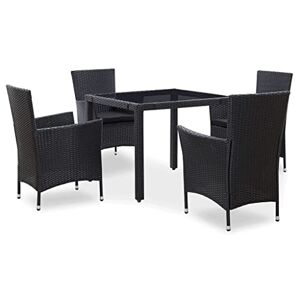 Mobilier à dîner d'extérieur 5 pcs Résine tressée Noir,Meubles,Mobilier de Jardin,Salons de Jardin,Noir,104.06 LB,45978 - Publicité