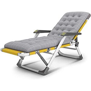 KUroto Chaise Longue de Jardin inclinable Pliante en métal Jaune avec Coussin Gris 200 Kg Max. Charge Statique Dossier Antirouille Réglage 5 Positions c318 (Taille : avec CU - Publicité