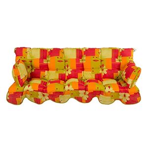 PATIO Coussin pour balancelle de Jardin 180 x 50 cm Coussin d'assise et Coussin latéral matelassé Rouge, Orange, Jaune, Vert - Publicité