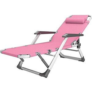 YCFAIIKG Chaise Longue pour l'extérieur, Chaise inclinable Pliable zéro gravité, Chaise de Jardin avec Oreiller pour Adultes, Plage, Bain de Soleil, Support : 300 kg, Jaune, Jaune (Rose) - Publicité