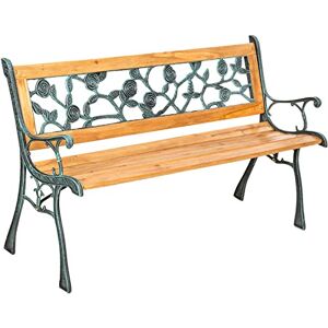 TecTake ® Banc de Jardin Solide en Bois Naturel laqué et Fer Forgé, Banquette de Jardin Résistant aux intempéries, Mobilier de Jardin pour Amenagement Balcon Terrasse Veranda Pergola - Publicité