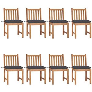 INLIFE Lot de 8 chaises de jardin avec coussin en teck massif 3157 - Publicité