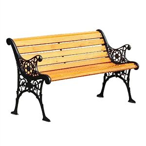 LUNIZ Banc de Jardin Banc de terrasse extérieur, banc de jardin en bois avec structure en fonte, accoudoir sculpté, banc d'extérieur de parc durable for jardin, cour, arrière-cour Sièges de Terrasse pour Pa - Publicité