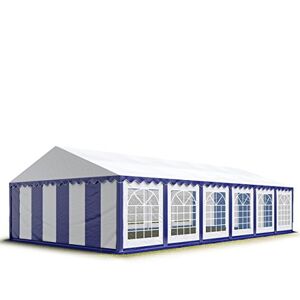 TOOLPORT 6x12 m Tente de réception/Barnum Bleu-Blanc Toile de Haute qualité PVC 700 N - Publicité