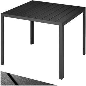 TecTake ® Table à Manger Extérieur & Intérieur en Aluminium & Aspect Bois 90 x 90 x 74,5 cm Résistante aux intempéries pour Salon de Jardin Exterieur Mobilier de Jardin Amenagement Balcon Terrasse - Publicité