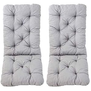 AMBIENTE HOME Ambientehome Lot de 2 Coussins pour Fauteuil de Jardin HANKO Maxi Gris Clair 120 x 50 x 8 cm 90345 - Publicité