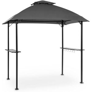 blumfeldt Steakhouse al sur Pavillon Toit de Barbecue: 244x260x152cm (LxHxP) Protection Contre la Pluie et Le Soleil: Polyester 160g Hydrofuge/Pare-Flamme, Cadre: 4x4cm Acier, Gris foncé - Publicité