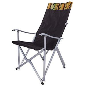 SSWERWEQ Chaise de pêche Large Size Aluminum Alloy Outdoor Folding Chair Fishing Recreational Household Portable Backrest Lunch Break Reclining High Back (Color : Black) - Publicité