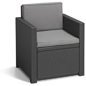 Allibert Victoria Fauteuil de Salon de Jardin Fauteuil Victoria. Plastique Graphite/Gris - Publicité