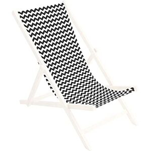 Ferocity Toile de Rechange 131x44 cm, Tissu De Remplacement De Fauteuil de Plage, Chaise Longue Pliante en Bois Motif Zig-Zag [119] - Publicité