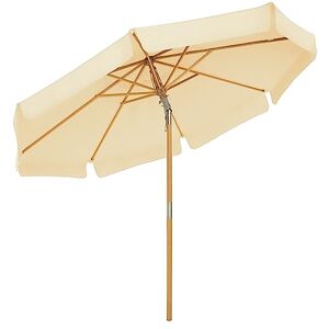 SONGMICS Parasol 3 m, Ombrelle Octogonal, Protection Solaire, Anti-UV, Mât et Baleines en Bois, Inclinable, sans Socle, pour Terrasse, Balcon, Jardin, Beige GPU32BE - Publicité