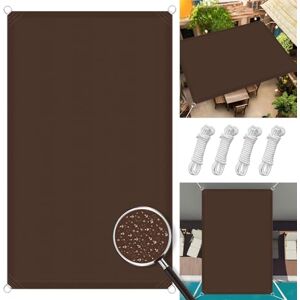 CHENMIAO Voile d'ombrage Carré 1.5 x 1.5 m Imperméable Toile Ombrage Auvent Protection Solaire, Coupe-Vent Voile Solaire Shade Net pour Patio Terrasse Extérieur, ‎Marron - Publicité