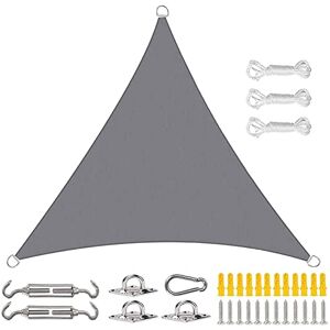 ROUYA Voile d'ombrage Auvent Granit Triangulaire Protection Solaire 97% PES Protection De La Vie Privée Protection Contre Le Vent Bâche Protection UV Jardin Terrasse Camping (Color : Gray, Size : 2x2x2m) - Publicité