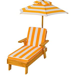 KOMFOTTEU Chaise Longue pour Enfants en épicéa, éponge et Tissu, Fauteuil avec Parasol, Chaise Longue pour la Plage, Le Balcon et Le Bord de la Piscine, supporte jusqu'à 50 kg - Publicité